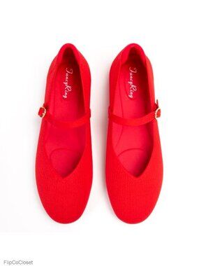 Knit Mary Jane Flats Round Toe Ballet Shoes with Strap Comfort Work